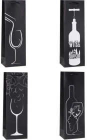 Opakowanie Torebka ozdobna na butelkę 12x36x9cm mix ROZETTE