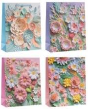 Opakowanie Torebka prezentowa 26x32x10cm Kwiaty MIX