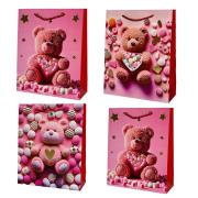 Opakowanie Torebka prezentowa dziecięca L Miś z sercem mix