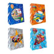 Opakowanie Torebka prezentowa dziecięca S brokat pojazdy mix