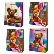 Opakowanie Torebka prezentowa dziecięca S Miś z balonami mix