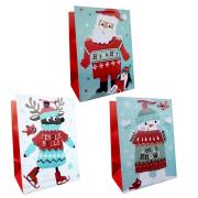 Opakowanie Torebka prezentowa L Boże Narodzenie szerokie dno