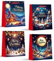 Opakowanie Torebka prezentowa S Boże Narodzenie brokat mix