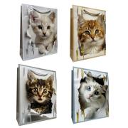 Opakowanie Torebka prezentowa S metalizowana Kotki mix