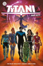 Tytani. Świat Bestii. Tom 1. Autor: Taylor Tom, Scott Nicola, Ivan Reis. Dadada.pl Okładka książki Tytani. Świat Bestii. Tom 1
