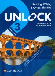 Unlock Level 3 Reading, Writing and Critical Thinking Student's Book with Digital Pack. Autor: Lida Baker, Westbrook Carolyn, Williams Jessica, Sowton Chris. Dadada.pl Okładka książki Unlock Level 3 Reading, Writing and Critical Thinking Student's Book with Digital Pack