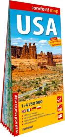 Opakowanie USA laminowana mapa samochodowo-turystyczna 1:4 750 000