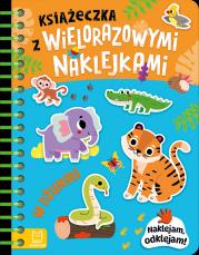 Okładka książki W dżungli. Naklejam, odklejam!. Książeczka z wielorazowymi naklejkami