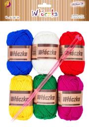 Opakowanie Włóczka 43m 6szt MIX, drut 25m