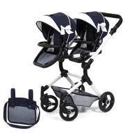 Opakowanie Wózek dla lalek bliźniaczych Twin Neo niebieski