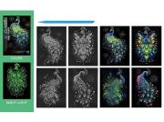 Opakowanie Wydrapywanka kolorowa fluorescencyjna pawie