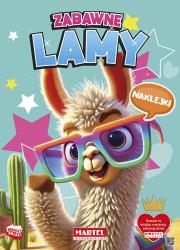 Zabawne lamy. Kolorowanka z naklejkami. Autor: Katarzyna Salamon. Dadada.pl Okładka książki Zabawne lamy. Kolorowanka z naklejkami