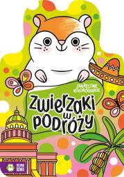 Zakręcone kolorowanie. Zwierzaki w podróży. Autor: Justyna Tkocz. Dadada.pl Okładka książki Zakręcone kolorowanie. Zwierzaki w podróży