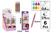 Opakowanie Zakreślacz BDGirls dwustronny 0.4mm 6 kolorów