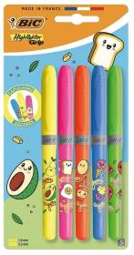 Opakowanie Zakreślacz Grip Neon Kawaii mix 5szt BIC