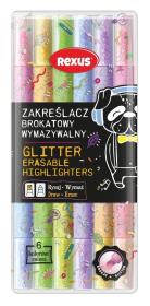 Opakowanie Zakreślacze brokatowe wymaztwalne 6 kolorów