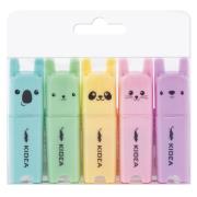 Opakowanie Zakreślacze zwierzaki 5 sztuk Kidea