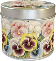 Opakowanie Zapachowa świeczka ozdobna bratki zapach fiołkowy