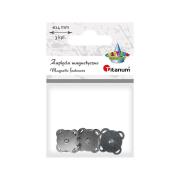 Opakowanie Zapięcia magnetyczne do przyszycia srebrne 14mm