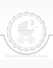 Opakowanie Zaproszenie kwadrat ZKW 120x120 Chrzest nr 56257 Dziecięce - Baby, Chłopiec, Dziewczynka, Srebrne, Tłoczenie