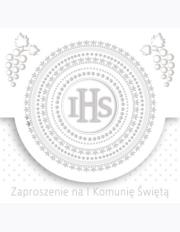 Opakowanie Zaproszenie kwadrat ZKW 120x120 Komunia zest. 57191 Dziecięce - Chłopiec, Dziewczynka, Grafika, Religia, Srebrne, Tłoczenie
