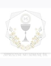 Opakowanie Zaproszenie kwadrat ZKW 120x120 Komunia zest. 62163 Dziecięce - Chłopiec, Dziewczynka, Srebrne