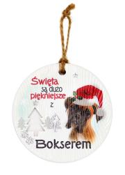 Opakowanie Zawieszka ceramiczna Boże Narodzenie Bokser
