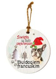 Opakowanie Zawieszka ceramiczna Boże Narodzenie Buldog fr.