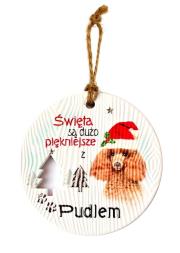 Opakowanie Zawieszka ceramiczna Boże Narodzenie Pudel