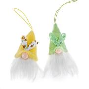 Zawieszki gnomy 8cm 2szt zółte i zielone. Wydawca: Dalprint. Dadada.pl Opakowanie Zawieszki gnomy 8cm 2szt zółte i zielone