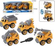 Opakowanie Zestaw 4 pojazdów budowlanych do rozkręcania
