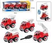 Opakowanie Zestaw 4 pojazdów strażackich do rozkręcania