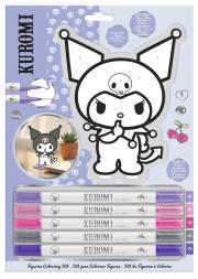 Opakowanie Zestaw 5 flamastrów + figurka 2D Kuromi do pokolorowania KU00058