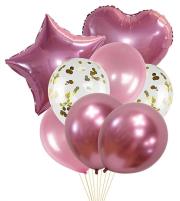Opakowanie Zestaw balonów różowy 8szt mix PARTY GO