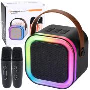 Opakowanie Zestaw Do Karaoke Głośnik Dwa Mikrofony led