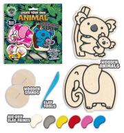 Opakowanie Zestaw do kolorowania plasteliną na drewnie Zwierz