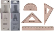 Opakowanie Zestaw geometryczny Academy z linijką 20cm mix