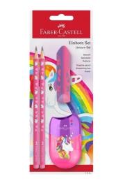 Zestaw Jednorożec 2 ołówki Jumbo+temper+gumka. Wydawca: Faber Castell. Dadada.pl Opakowanie Zestaw Jednorożec 2 ołówki Jumbo+temper+gumka