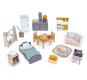 Zestaw mebelków drewniany do domku. Wydawca: Tender Leaf Toys. Dadada.pl Opakowanie Zestaw mebelków drewniany do domku