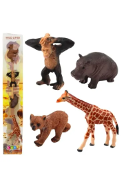 Opakowanie Zestaw mini figurki dzikie zwierzęta 6-9cm 4szt