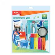 Zestaw szkolny 15 elementowy. Wydawca: DELI. Dadada.pl Opakowanie Zestaw szkolny 15 elementowy