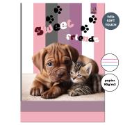 Opakowanie Zeszyt A4 32 kartki w 3 linie kolor 90g Pies i Kot