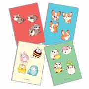 Opakowanie Zeszyt A4 32k.linia cienka kolorowa PP Kawaii 1szt.mix