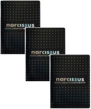 Opakowanie Zeszyt A5 56k kropki Narcissus czarny 3 sztuki