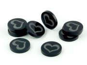 Opakowanie Znaczniki akrylowe czarne połysk - serce