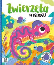 Zwierzęta w dżungli. Książeczka z miękkim filcem. Autor: Podgórska Anna. Dadada.pl Okładka książki Zwierzęta w dżungli. Książeczka z miękkim filcem