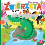 Okładka książki Zwierzęta w zoo. Duże puzzle