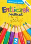 Entliczek, pentliczek. Kolorowanka trzylatka cz. 2. Autor: Deskur Andrzej Maria, Pietrzak Marta. Dadada.pl Okładka książki Entliczek, pentliczek. Kolorowanka trzylatka cz. 2