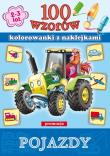 Okładka książki 100 wzorów - kolorowanki z naklejkami pojazdy