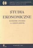 Opakowanie Studia ekonomiczne Economic studies 1-2